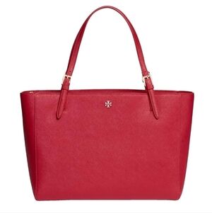 Tory Burch York Buckle tote, Saffiano leather, Kir Royale/Red